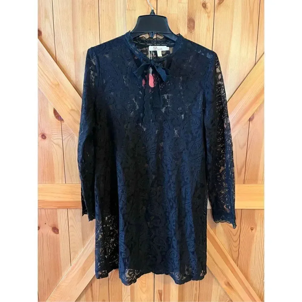 Anthropology Aryeh Black Tre Lace Women’s Dress Size Large (1677)